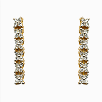 18 KT Gold Diamond Line Earrings