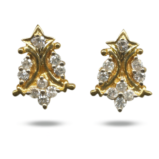 18 KT Gold Diamond Classic Triangle Earrings