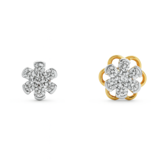 18 KT Gold Diamond Flower Cluster Earrings