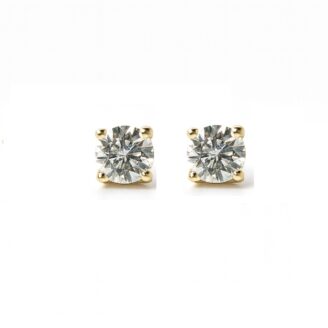 18 KT Gold Diamond Solitaire Stud Earrings