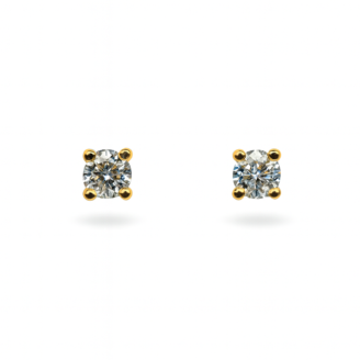 18 KT Gold Classic Solitaire Diamond Earrings