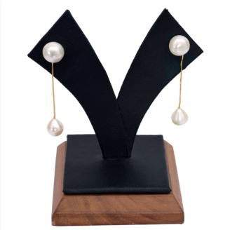18 KT Gold Pearl Elegant Drop Earrings