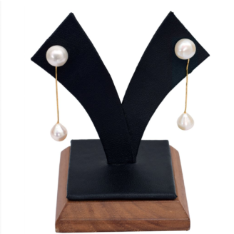 18 KT Gold Pearl Elegant Drop Earrings