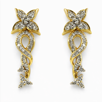 18 KT Gold Diamond Classic Drop Earrings