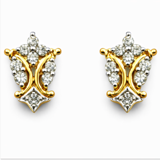 18 KT Gold Elegant Diamond Stud Earrings