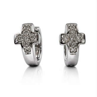 18 KT White Gold Diamond Daily Wear Earrings