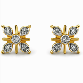 Floral Stud 18 KT Diamond Earrings