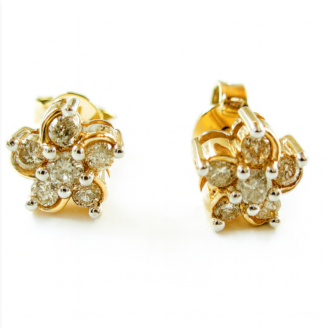Floral Stud 18 KT Diamond Earrings