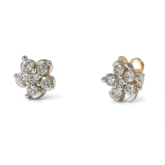 Bloom Spark 18 KT Diamond Stud Earrings