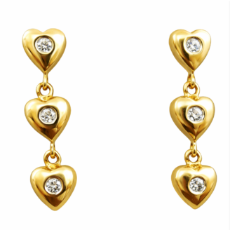 Heart Drop 18 KT Diamond Earrings