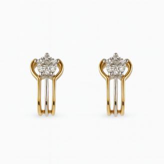 18 KT Gold Diamond Solitaire Stud Earrings