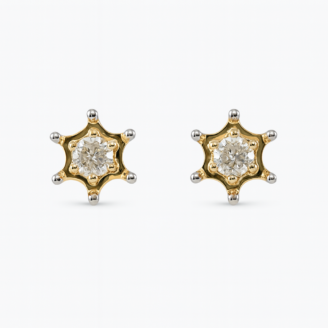 18 KT Gold Diamond Solitaire Stud Earrings