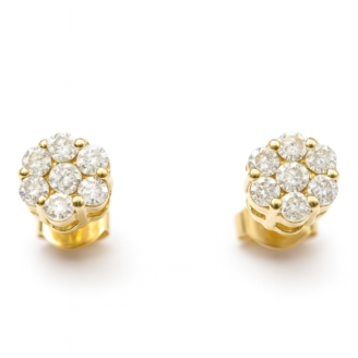 18 KT Gold Classic Diamond Cluster Studs