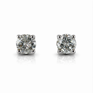 18 KT Gold Round Solitaire Diamond Studs