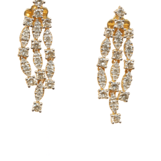 18 KT Yellow Gold Diamond Dangler Earrings