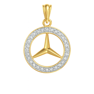 18 KT Gold Diamond Circle Pendant