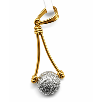 18KT Gold Diamond Ball Pendant