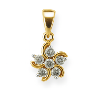 18 KT Gold Diamond Cluster Pendant