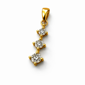 18 KT Gold Diamond Trio Pendant