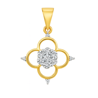 18 KT Gold Diamond Petal Pendant