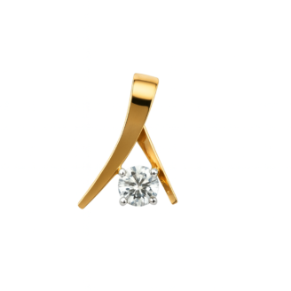 18 KT Gold Diamond Solitaire Contemporary Pendant