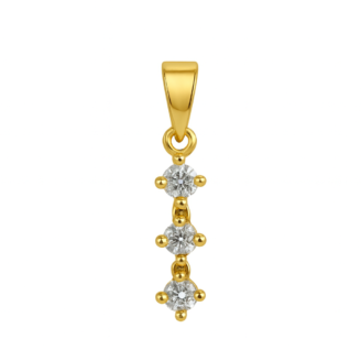 18 KT Gold Diamond Solitaire Linear Pendant