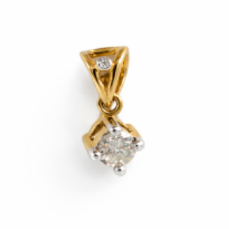 18 KT Gold Diamond Solitaire Minimal Pendant