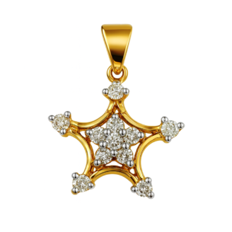 18 KT Gold Diamond Elegant Pendant