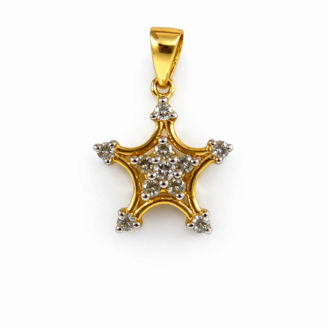 18 KT Gold Diamond Grace Star Pendant