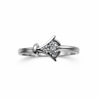 18 KT White Gold Contemporary Diamond Ring
