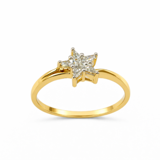 18 KT Gold Star Shape Diamond Ring