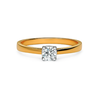 18 KT Gold Solitaire Engagement  Diamond Ring