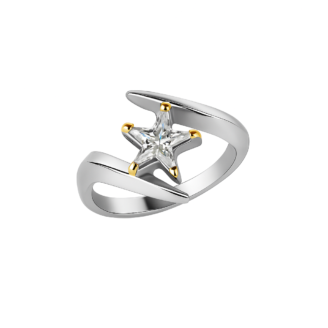 18 KT Gold Star Diamond Ring