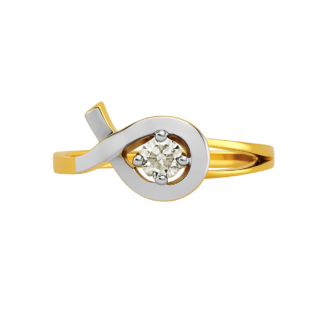 18 KT Gold Diamond Modern Ring