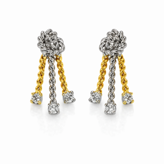 18 KT Gold Designer Diamond Chain Earrings