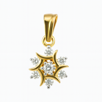 18 KT Gold Diamond Daily Wear Pendant