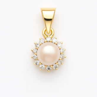 18 KT Elegant Pearl Diamond Pendant