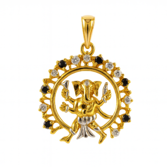 18 KT Gold Diamond Ganesh Pendant