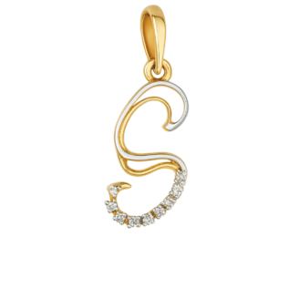 18 KT Gold Diamond Classic S Pendant