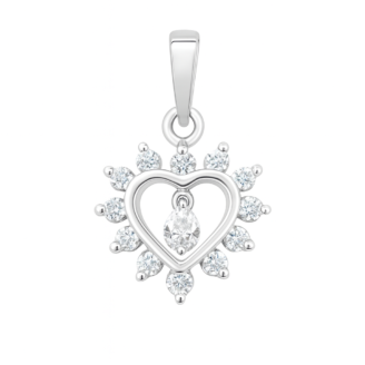 18 KT Gold Diamond Love Heart Pendant