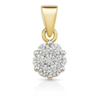 18 KT Gold Diamond Pressure Setting Pendant