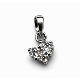 18K Gold Heart Diamond Pendant