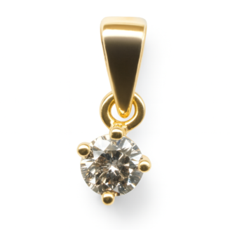 18 KT Gold Diamond Signature Solitaire Pendant