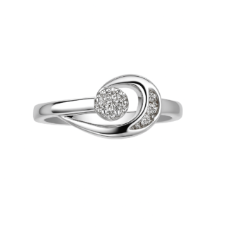 18 KT Gold Diamond Contemporary Ring