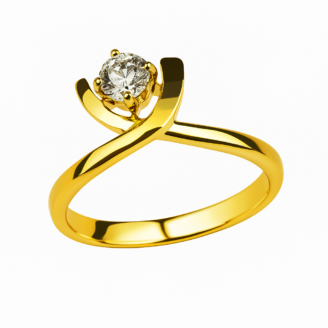 18 KT Gold Diamond Elegant Twist Ring