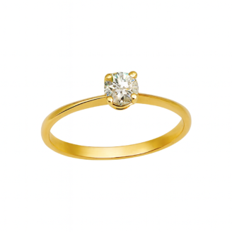 18 KT Gold Solitaire Diamond Ring