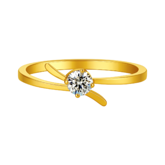 18 KT Yellow Gold Solitaire Diamond Ring