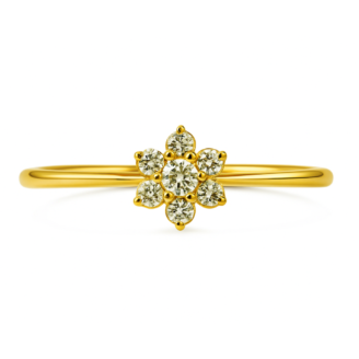 18 KT Gold Floral Diamond Ring