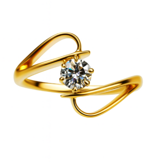 18 KT Gold Diamond Solitaire Ring