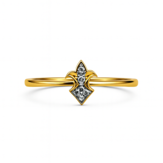 18 KT Gold Contemporary Diamond Ring